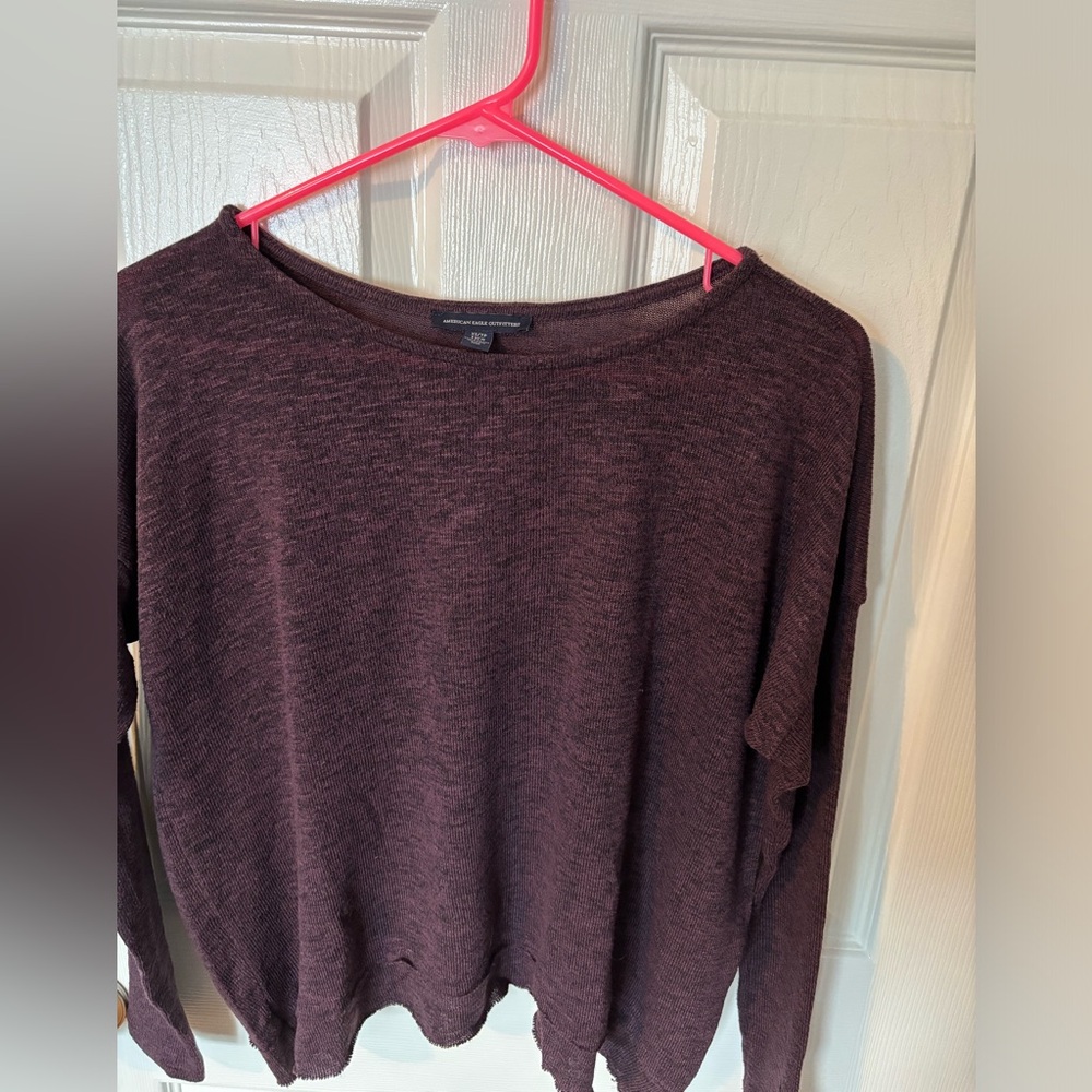 American Eagle Draped Open Back Shirt